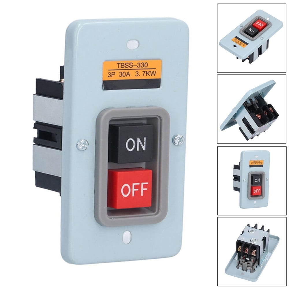 3P 30A 3.7KW Motor Control Start Stop ON/OFF Push Button Switch TBSS ...