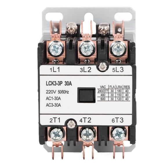 3P 30A AC Contactor with Heat Resistant PP Shell and Silver Alloy Contacts for 220V Air Conditioner Applications