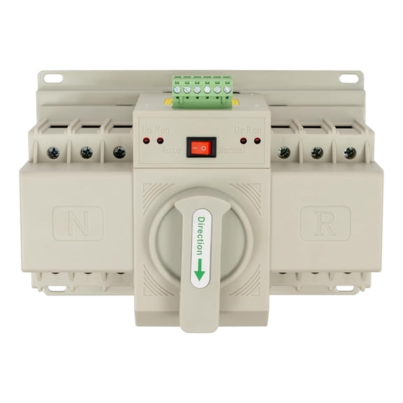 3P 63A Automatic Transfer Switch 110V Dual Power Generator Changeover Switch Mini Circuit Breaker Self Cast Conversion 50HZ/60HZ Electronic Power Circuit Breaker Controller