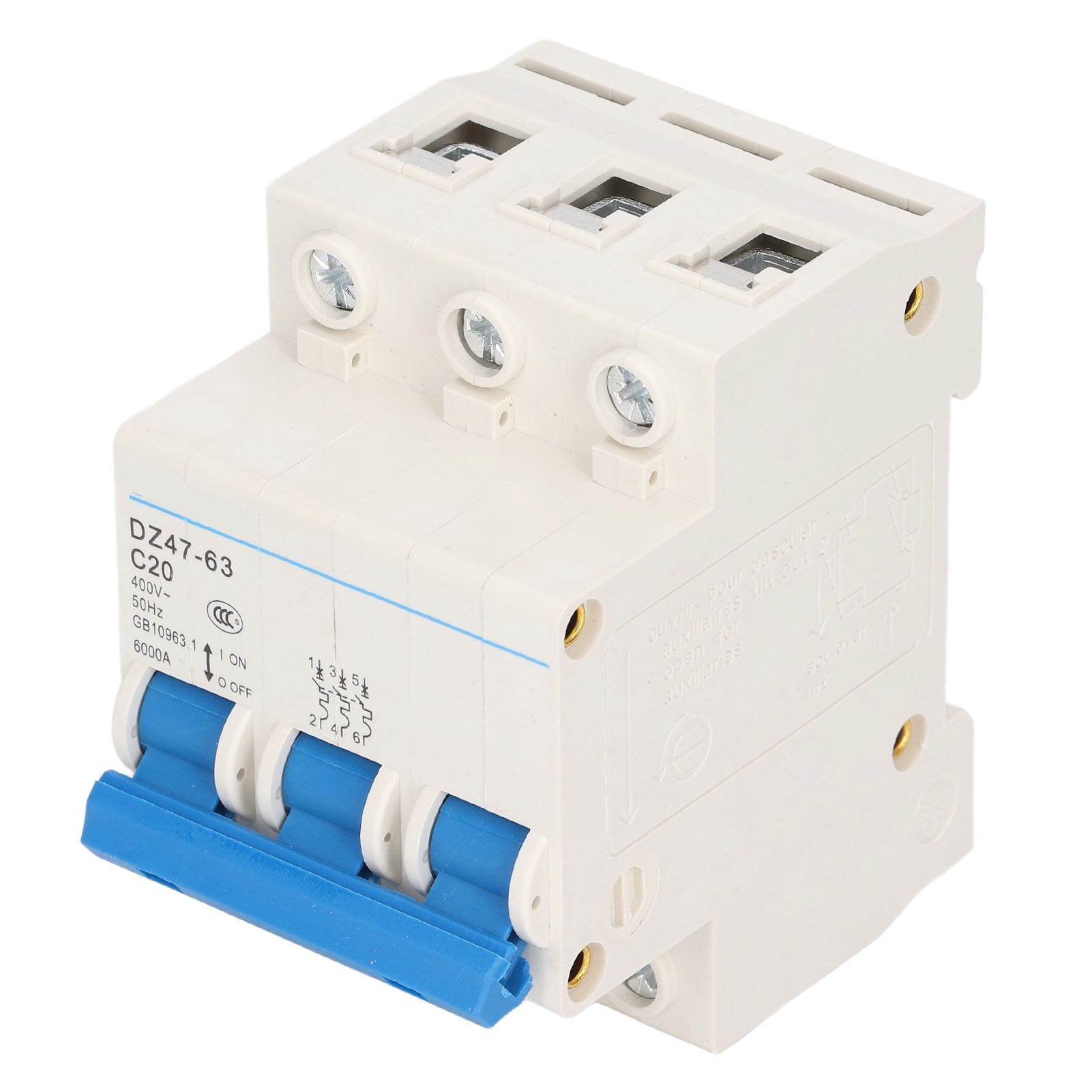 3P Circuit Breaker 400V Miniature Circuit Breaker DIN Rail Mount