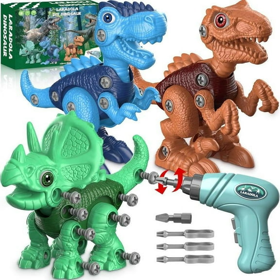 3P Dinosaurs Toy with Box & Electric Drill Dealsforyoudays Gift for Kids, Take Apart Assemble STEM Dinos Toy - Construction Educational Animal Toys Christmas Birthday Party Gift for Boys Girls