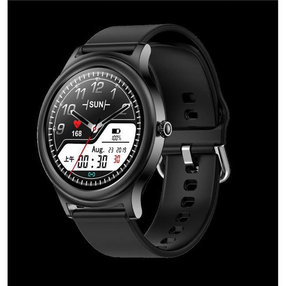 3P Experts 3PX-TOUCHTIMERND-BLK TouchTime Round Smart Watch, Black