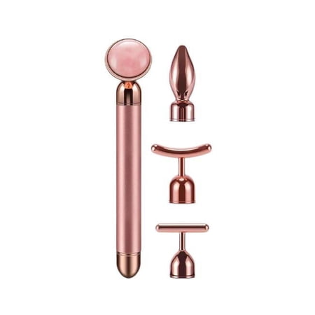 3P Experts 4 in 1 Beauty Bar Quartz Face Massager Kit Gold & Rose