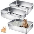 3P Stainless Steel Cat Litter Boxes Extra Large Metal Litter Boxes