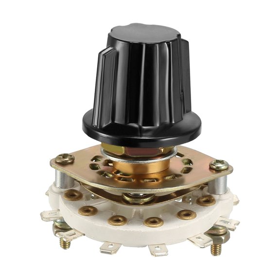 3P3T 3 Pole 3 Throw 1 Deck Band Channel Rotary Switch Selector Plastic Knob