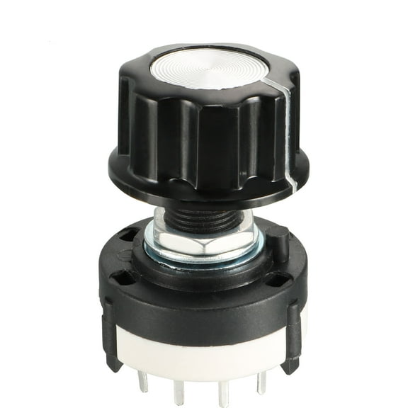 3P4T 3Pole 4Throw 1Deck Band Channel Rotary Switch Selector & Plastic Knob