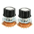 thumbnail image 1 of 3P4T Single Deck Band Channel Rotary Switch Selector with Plastic Knob 2Pcs, 1 of 5