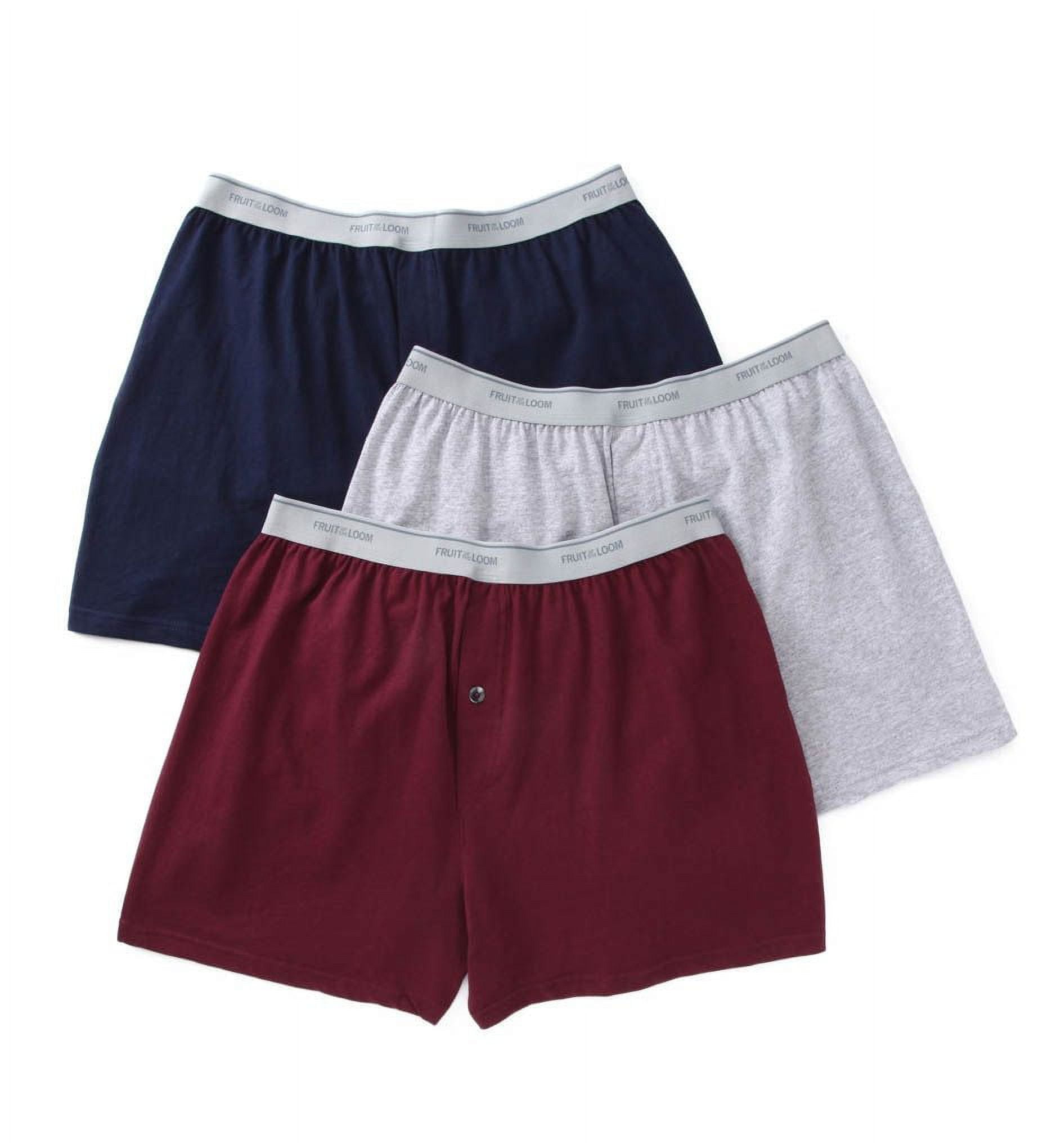 3P722 Mens Core Cotton Assort Knit Boxers- Pack