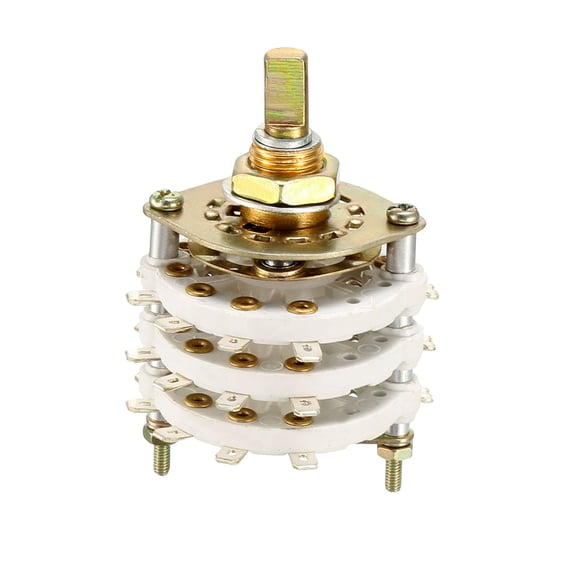 3P9T 3 Pole 9 Position 3-Deck Band Channel Rotary Switch Selector