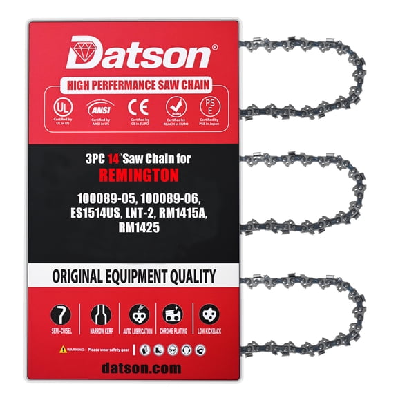3PACK,14 Inch Chainsaw Chain 3/8" LP Pitch .050" Gauge 50 Drive Links- 63PM3 50 Fits FOR REMINGTON Mighty Mite 100-500, Mighty Mite Weekender, Outdoorsman II, RM1215, RM1415A, RM1415U