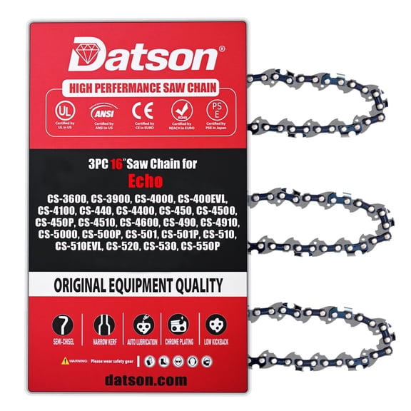3PACK,16 Inch Chainsaw Chain .325" Pitch .050" Gauge 66 Drive Links FOR CS-4510, CS-4600, CS-490, CS-4910, CS-5000, CS-500P, CS-501, CS-501P, CS-510, CS-510EVL, CS-520, CS-530, CS-550P