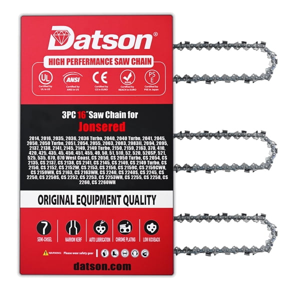 3PACK,16 Inch Chainsaw Chain .325" Pitch .050" Gauge 66 Drive Links FOR Jonsered CS 2050, CS 2050 Turbo, CS 2054, CS 2135,CS 2137, CS 2138, CS 2141, CS 2145, CS 2149, CS 2149 Turbo