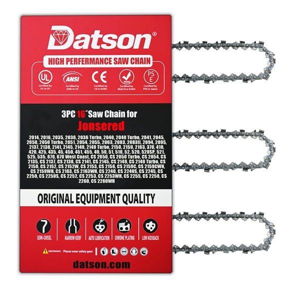 3PACK,16 Inch Chainsaw Chain .325" Pitch .050" Gauge 66 Drive Links FOR Jonsered CS 2240, CS 2240S, CS 2245, CS 2250, CS 2250S, CS 2252, CS 2253, CS 2253WH, CS 2255, CS 2258, CS 2260, CS 2260WH