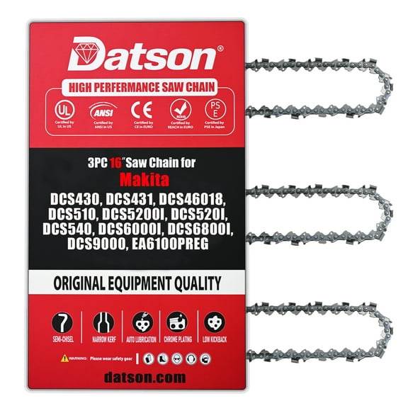 3PACK,16 Inch Chainsaw Chain .325" Pitch .050" Gauge 66 Drive Links FOR Makita DCS430, DCS431, DCS46018, DCS510, DCS5200I, DCS520I, DCS540, DCS6000I, DCS6800I