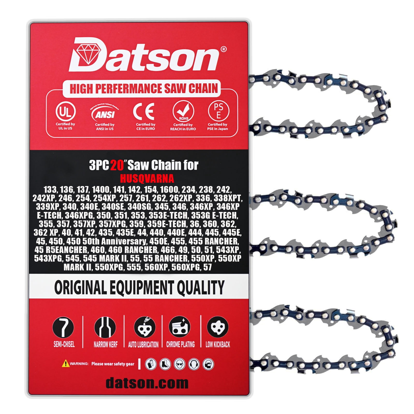 3PACK,20 Inch Chainsaw Chain .325