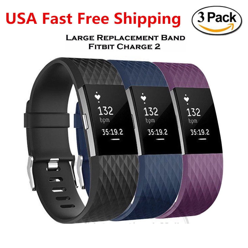 3PACK Fitbit Charge 2 Replacement Bracelet Watch Rate Fitness Silicon Size Small Walmart.com