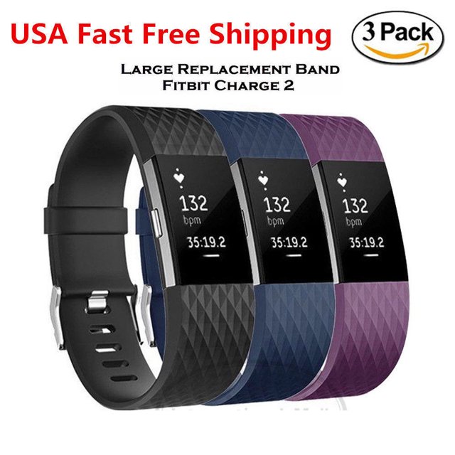 3PACK Fitbit Charge 2 Replacement Bracelet Watch Band Rate Fitness Silicon Size Small