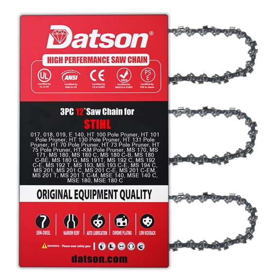 3PACK,R44 12 Inch Chainsaw Chain 3/8" LP Pitch, 043" Gauge, 44 Drive Links Replacement FOR STIHL:017, 018, 019, E 140, HT 100 Pole Pruner, HT 101 Pole Pruner, HT 130 Pole Pruner