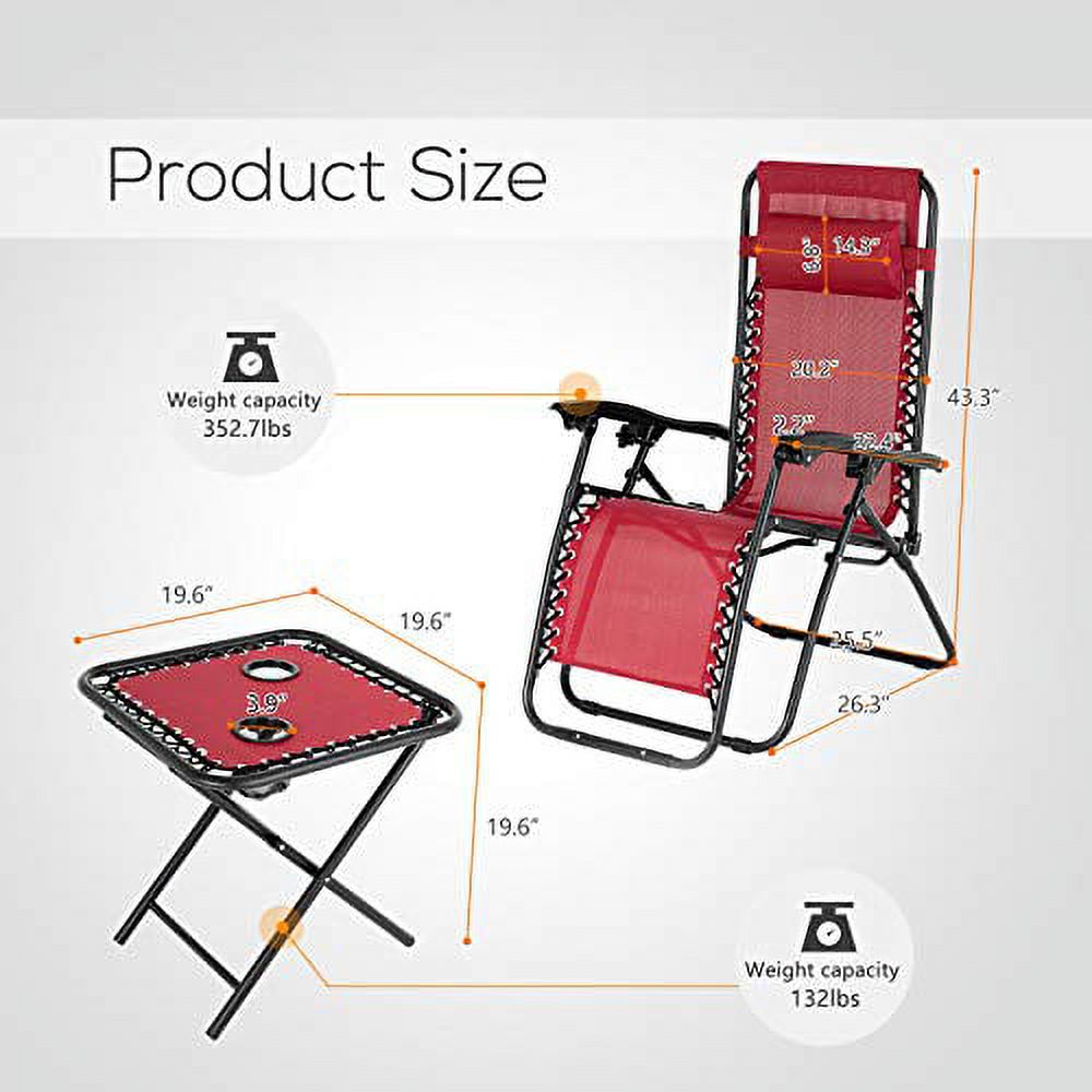 3PC/1PC Zero Gravity Beach Chair Folding Patio Garden Lounge Recliner - image 1 of 1