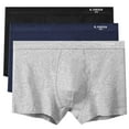 thumbnail image 1 of 3PC 2XL Men's Cotton Boxer Briefs - Gray, Plus Size, Comfortable Durable Breathable - Everyday Underwear for Men, 1 of 2