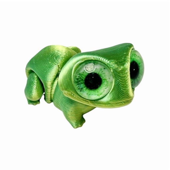 3PC 3D Printing Cute Big-eyed Frog Figurines Desktop Decoration Ornaments Joint Simulation Eye Mini Frog Miniatures Animal Gift
