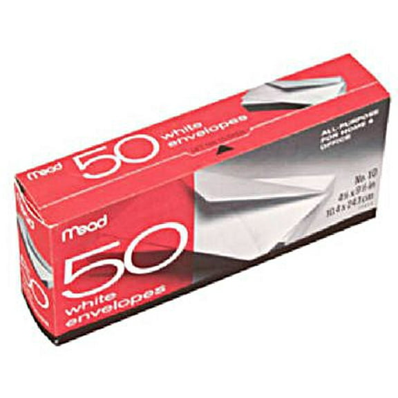 5Pc Mead 75050 50 Pack #10 White Envelope