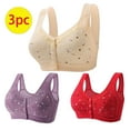 thumbnail image 1 of 3PC Egzmbll 2025 Front Button Bra Front Closure Everyday Sports Bras Comfort Wireless Bras Full Coverage Bras for Women & Girls, 1 of 6