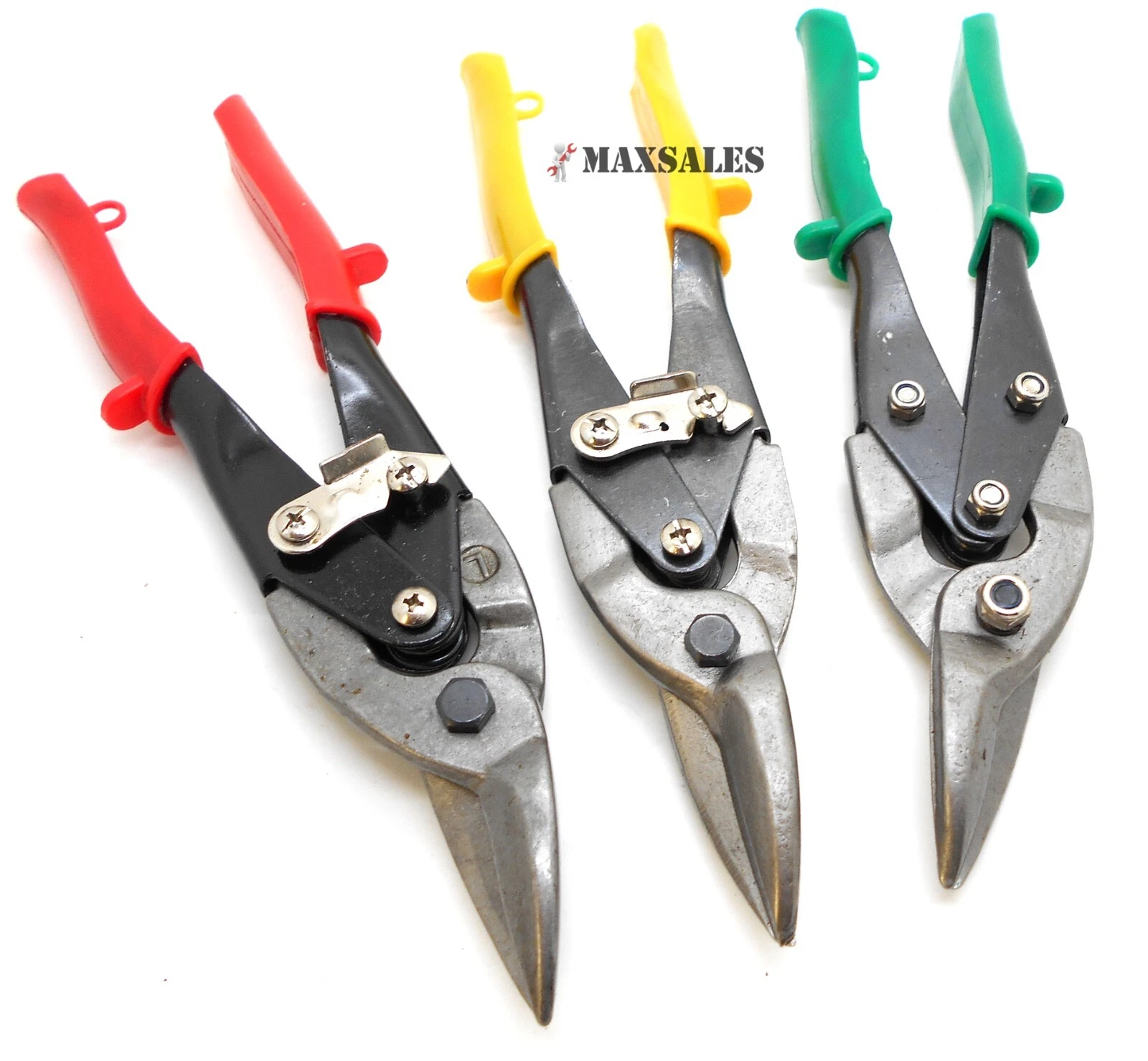 3PC Aviation Tin Snips Sheet Metal LEFT , RIGHT , Straight Cut Tool SET ...