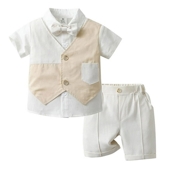 3PC Baby Boys Gentleman Outfits Suits Wedding Birthday Outfits Shirts & Vest & Pants