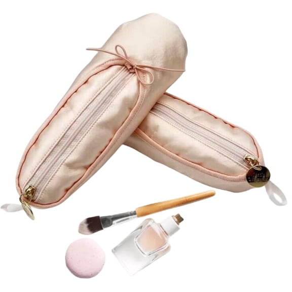 3PC Ballet Shoe Shaped Cosmetic Bag and Portable Makeup Travel Organizer, Small Aesthetic Toiletry Pouch for Women Professional Beauty Storage Stationery Supplies Office & Craft & Stationery