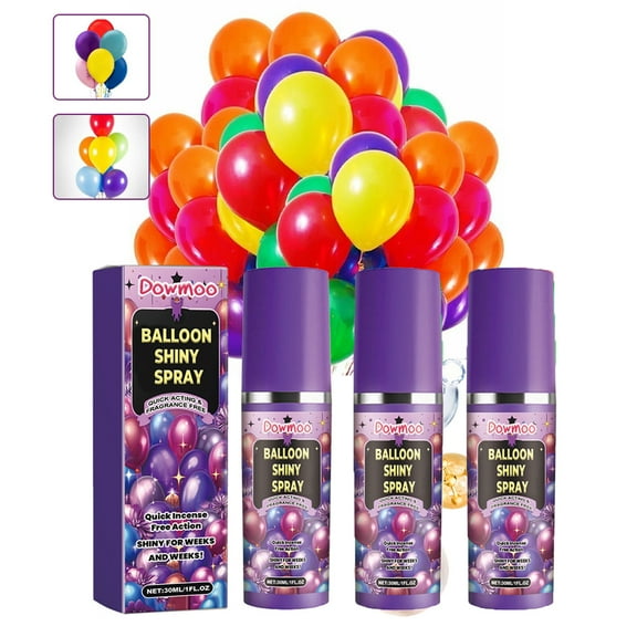 3PC Balloon Shine Spray,Mega Shine Balloons Spray,Balloon Spray To Last And Shine,Balloon Shine Spray Latex Balloons,Party Balloons Shiny Spray, For Birthdays, Weddings, Christmas Party,30ml