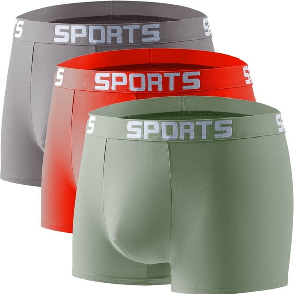 3PC Big & Tall Men's Cotton Boxer Briefs, 3XL-5XL Plus Size, Athletic with Sports Logo, Breathable Comfortable, Multicolor for Sports & Daily Wear