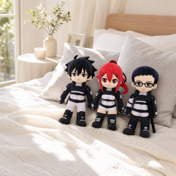 3PC Black Torch Plush Doll Character Plush  In Ultra-Soft Stuffed Cartoon Character Ideal Collectible Gift for Birthdays