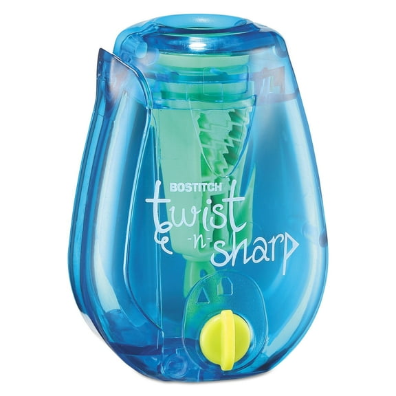 3PC Bostitch Twist-n-Sharp Pencil Sharpener, One-Hole, 3.5 x 1.25 x 5.5, Randomly Assorted Colors