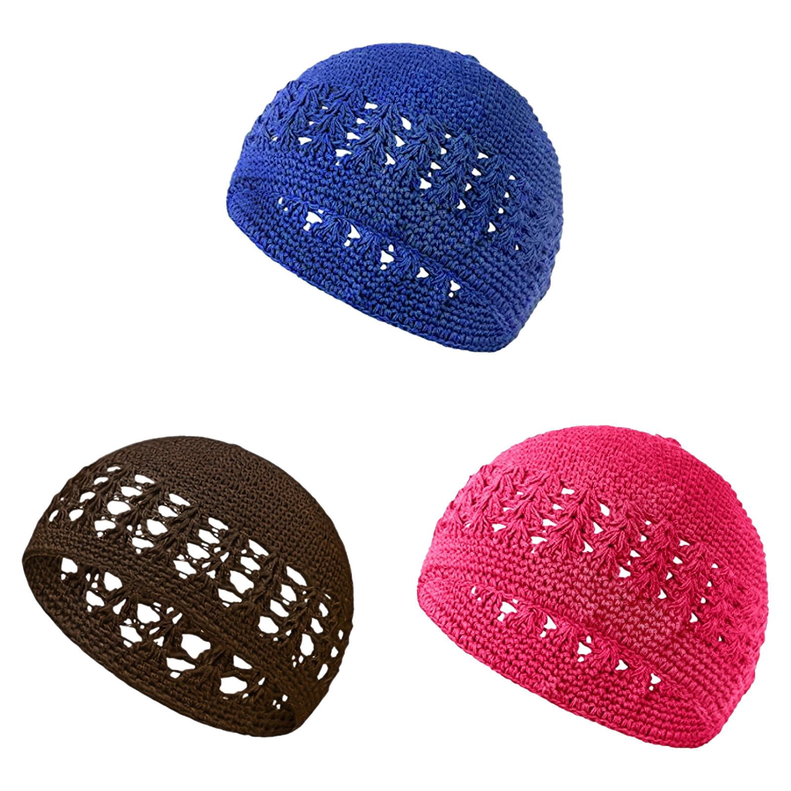 Crochet Beanie Skull Caps Stretchy Knitted Hat for Men Women Teens CHARM 100% Cotton Skull Caps for Men, Handmade Crochet  main image 3