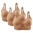 thumbnail image 1 of 3PC Bras for Women Seamless No Underwire Full Coverage Adjsutable Support Gathering Everyday Bras Khaki 38/85, 1 of 3