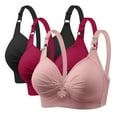 thumbnail image 1 of Yijfswar 3PC Bras for Women with Wide Adjustable Straps No Underwire Seamless Sleep Bras Sports Bras Everyday Bralettes, 1 of 5
