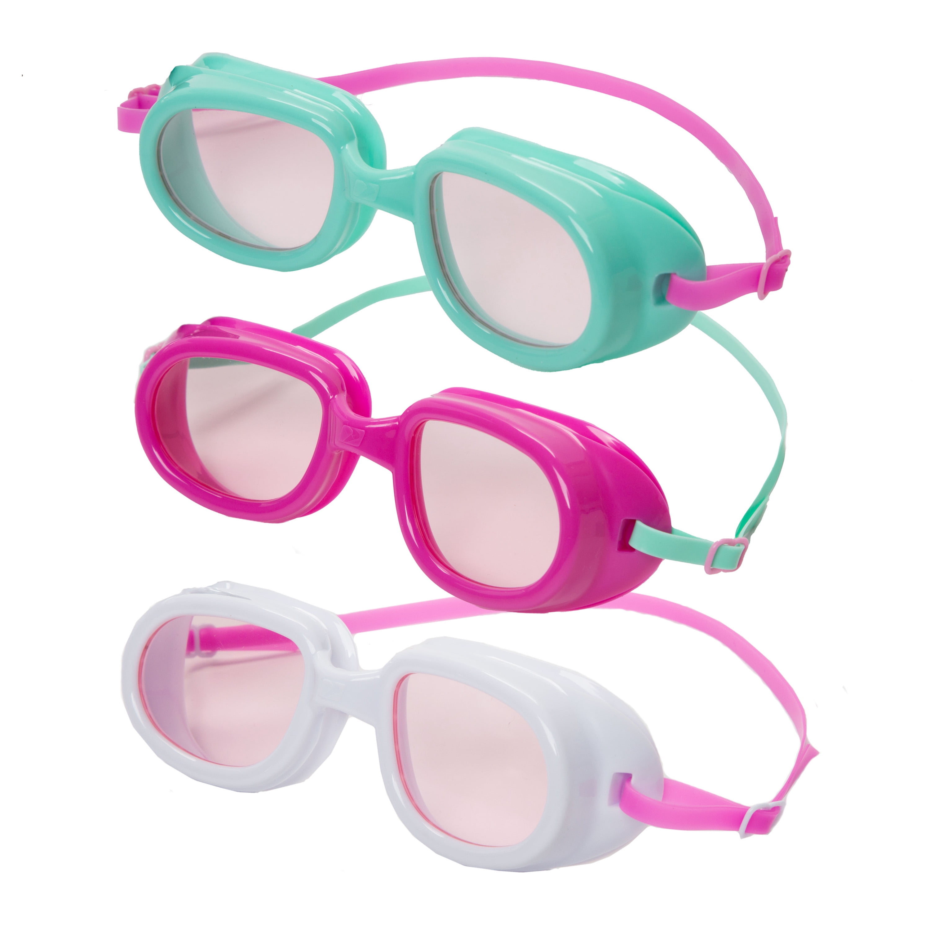 Aqua Dolfino Minnow Swim Goggle for Children, Pink Tint, 3 pack