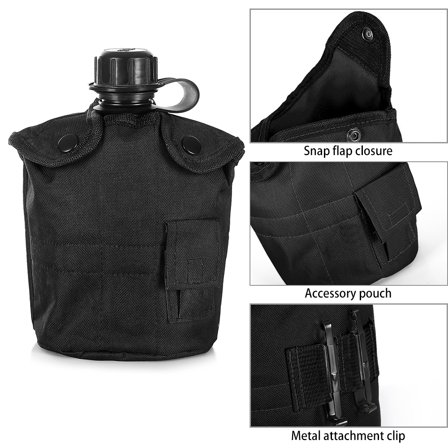 3PC Camping Canteen Set, BPA,Free Bottle, Folding Cup,  Protective Cover, Perfect for Outdoor Adventures