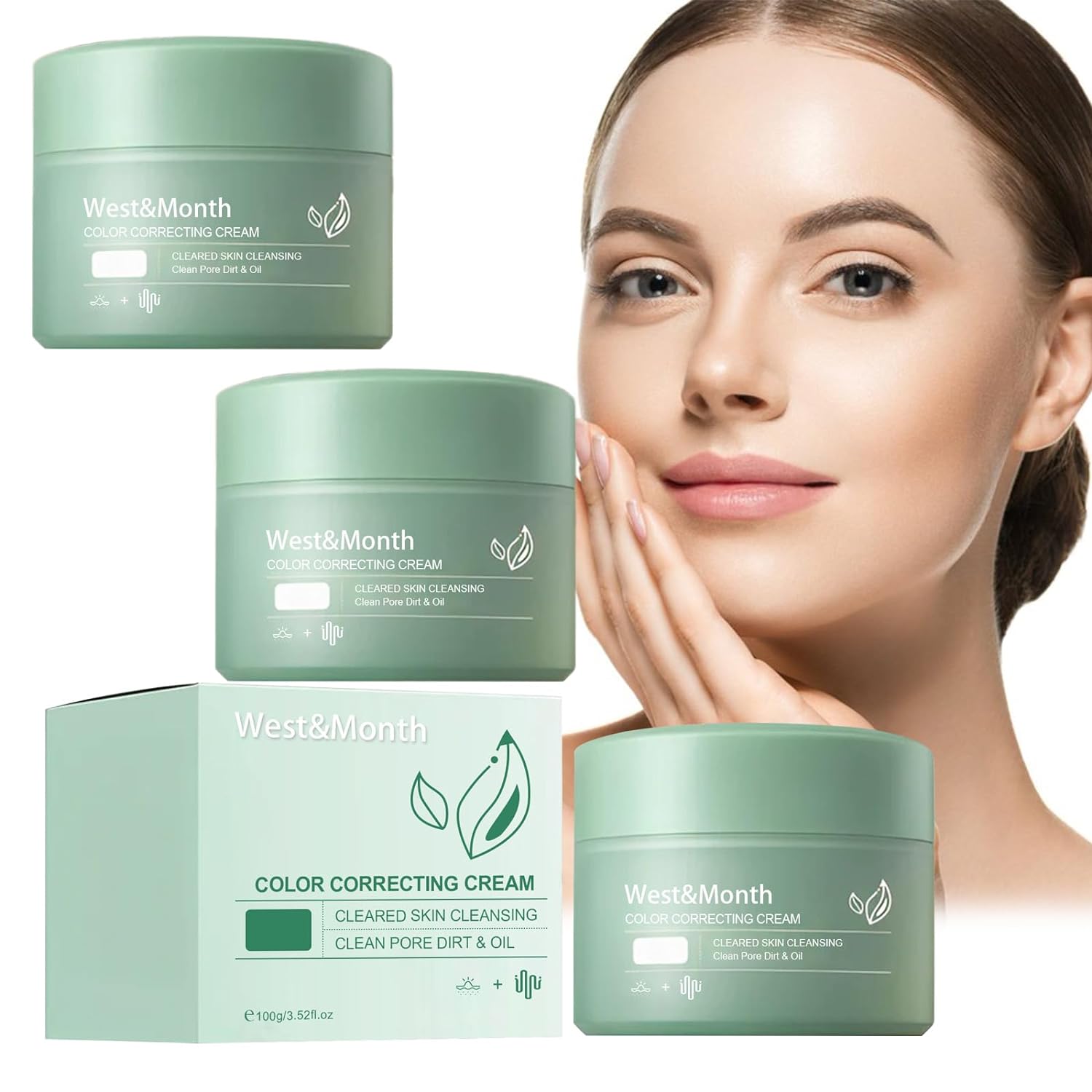 3PC Color Correcting Cream, Color Correcting Treatment Cream, Green