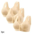 thumbnail image 1 of 3PC Comfort Bras Bras for Women Everyday Bras for Women Womens Wirefree Bras Women's Non Magnetic and Non Steel Ring Gathered Bra with Thin Cup and Adjustable Lace Bra Underwear, 1 of 1