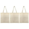 thumbnail image 1 of 3PC Cotton Reusable Canvas Tote Bag 15.7"H×11.8"W Eco Friendly Blank DIY Shopping Handbag Simple Fashion Gift Storage Bag for Daily Grocery Travel Casual Home Decoration Style C, 1 of 8