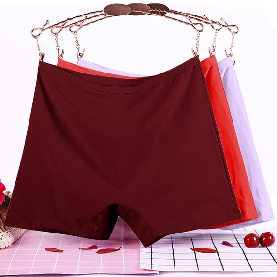3PC Cotton Underwear for Women Women's Solid Color Underwear Plus Size Cotton High Waist Cotton Underwear Women Soft Stretchy Everyday Wear Comfortable Cotton Panties for Women