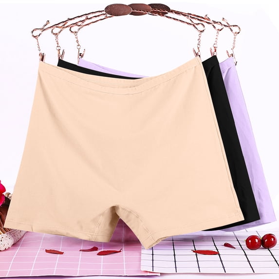 3PC Cotton Underwear for Women Women's Solid Color Underwear Plus Size Cotton High Waist Cotton Underwear Women Soft Stretchy Everyday Wear Comfortable Cotton Panties for Women