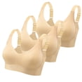 thumbnail image 1 of 3PC Cotton Wireless Bra , Women Fashion Sports Bra Underwear Bra Everyday Underwear New Plus Size Bras Wireless Style B-6 Beige L, 1 of 6