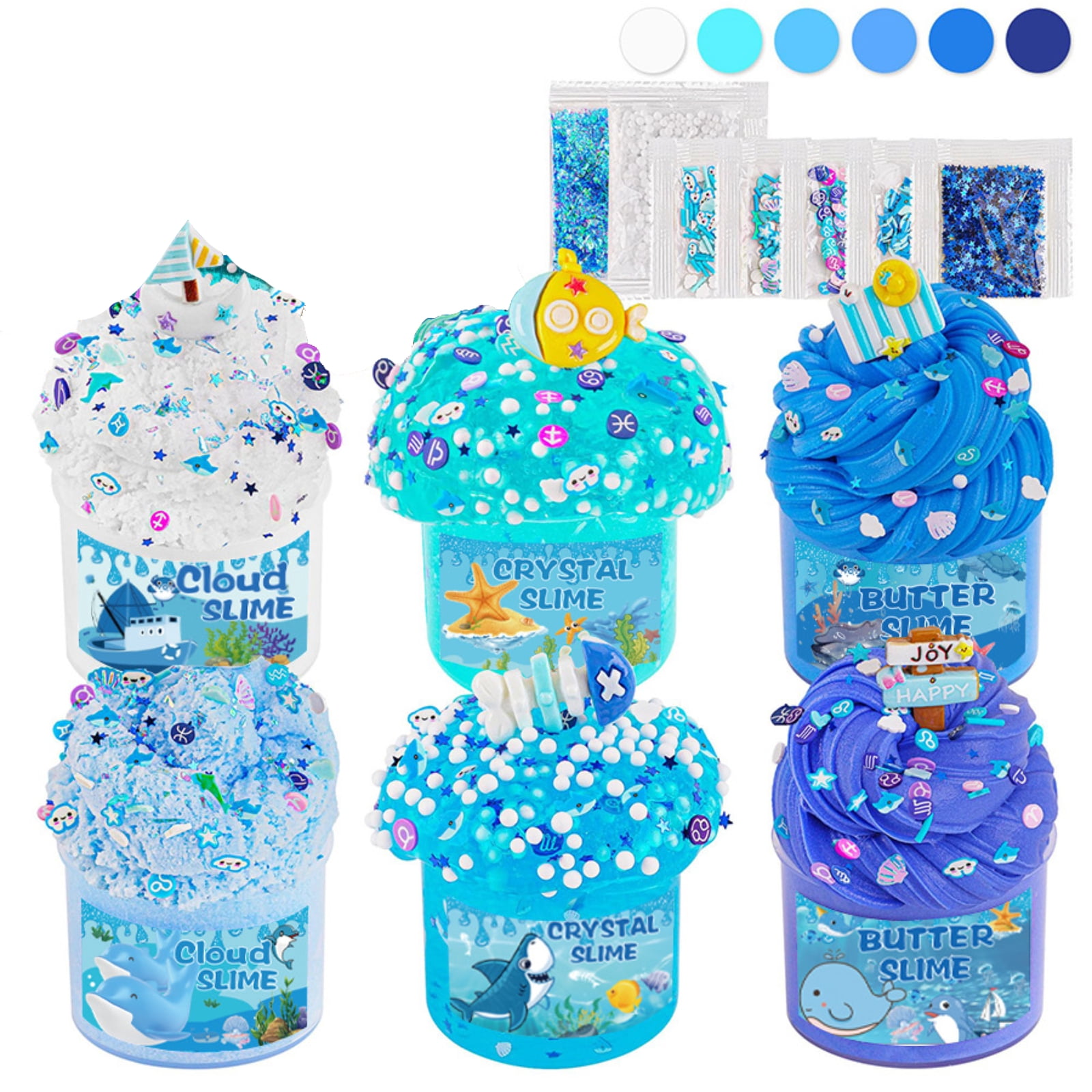 3PC Creative Slime Set with Butter and Cloud Texture, DIY Squeeze Fidget Kit for Anxiety, Fashion Sensory Hand Tool for Daily Stress Relief，C