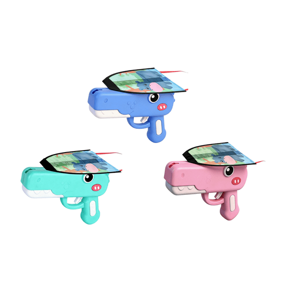 3PC Dinosaur Kite Launcher Toy for Kids, Kite Launcher Toys, Dinosaur Air Launcher with Foam Glider, Dual Flight Modes, Indoor/Outdoor Flying