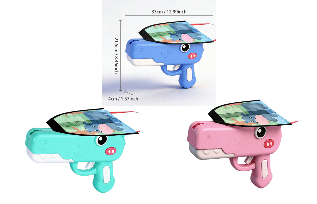 3PC Dinosaur Kite Launcher Toys, 12.99 Inch LED Foam Glider Kite Catapult, Outdoor Sports Flying Toys Best Birthday Gifts