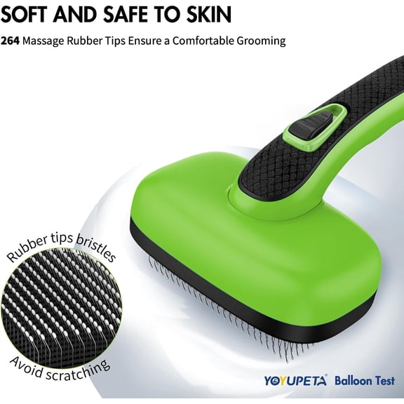 3PC Dog Brush Kit - Self-Cleaning Slicker Brush with Bath Brush & Undercoat Rake | Deshedding Tools for Large - Small Dogs & Cats, Professional Pet Grooming Set for Heavy Shedding, Green