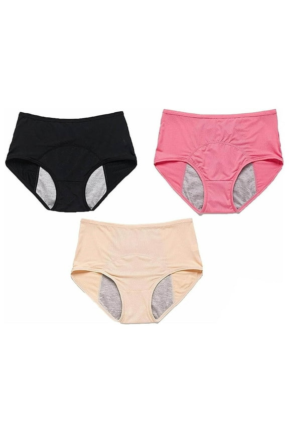 3PC Duares Leakproof Underwear Incontinence Underwear for Women, Duares ZeroLeak Underwear, Relivira Underwear,Size 4XL